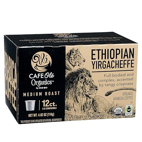 Cafe Ole Organic Ethiopian Yirgacheffe Medium Roast Single Serve Coffee Cups