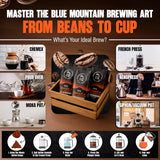 Fus Light 100% Genuine Blue Mountain Coffee from Jamaica | Medium Roast Arabica Whole Beans | Farm to Cup Control | JACRA Certified Authentic Jamaican