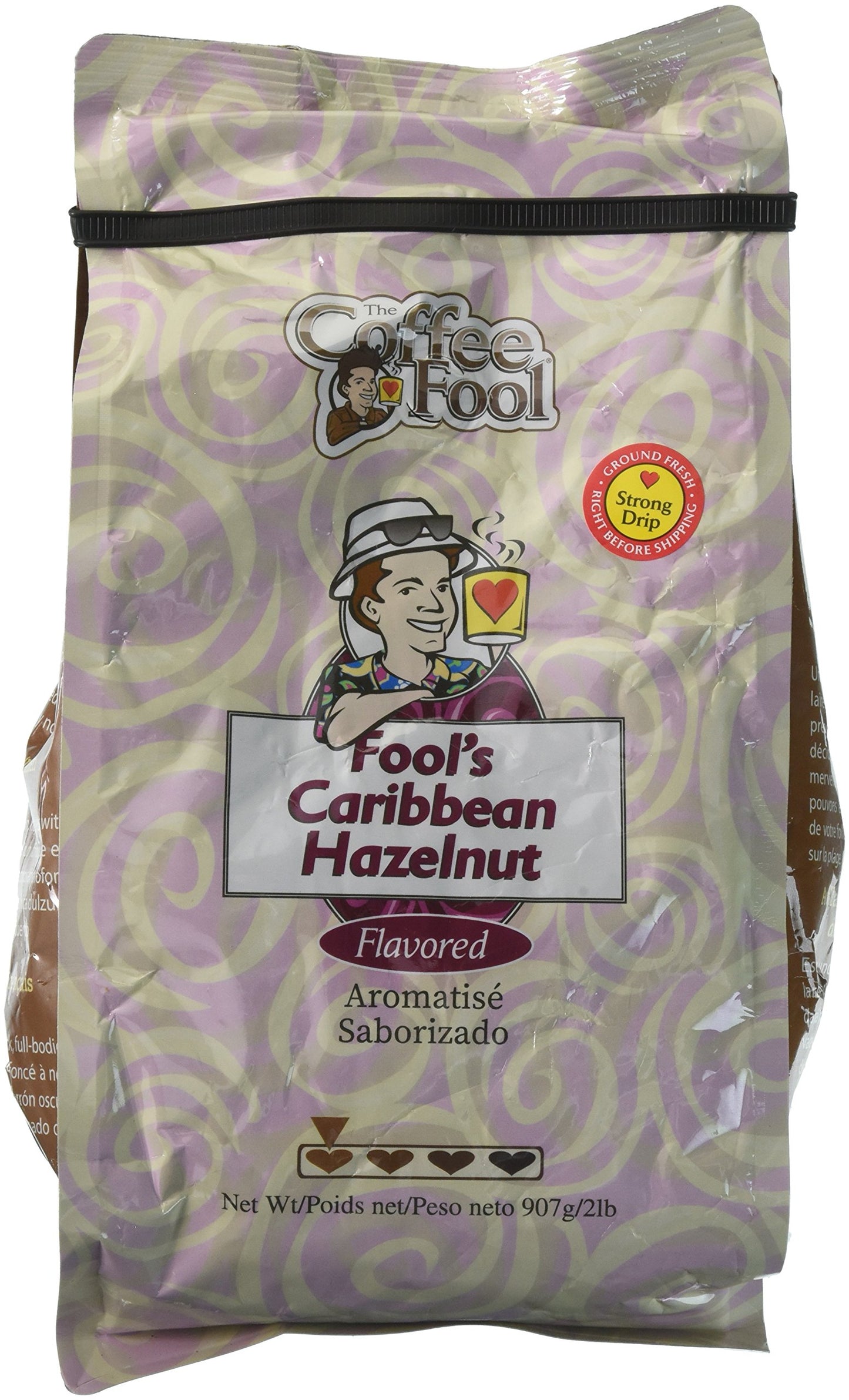 Coffee Fool’s Caribbean Hazelnut, 2 Pound (Strong Drip Grind)