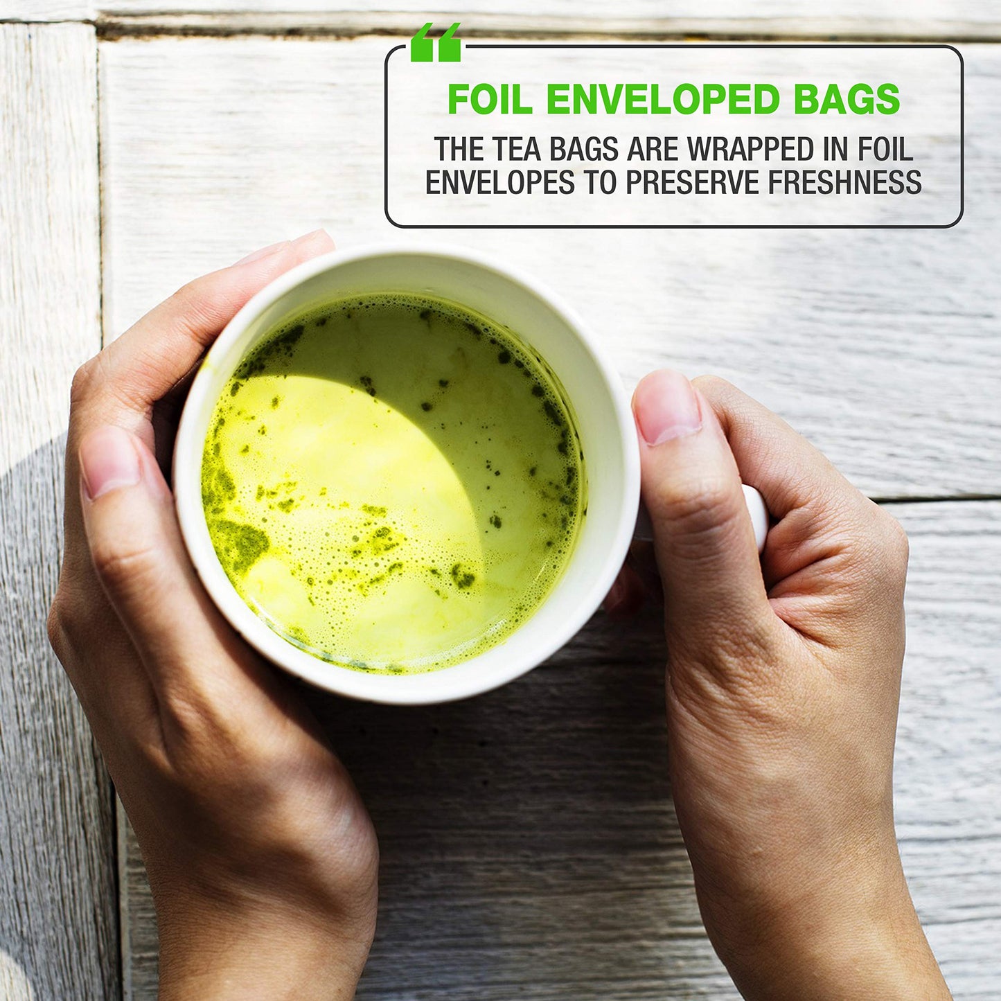 Tipson Organic Matcha Green Tea - Mint - 25 Foil Enveloped Double Chambered Bags - Keto/Paleo