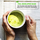 Tipson Organic Matcha Green Tea - Mint - 25 Foil Enveloped Double Chambered Bags - Keto/Paleo