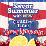 Country Time Cherry Lemonade Powdered Drink Mix, 1 Canister, for Shareable Refreshment, Naturally Flavored with Other Natural Flavor, No Artificial