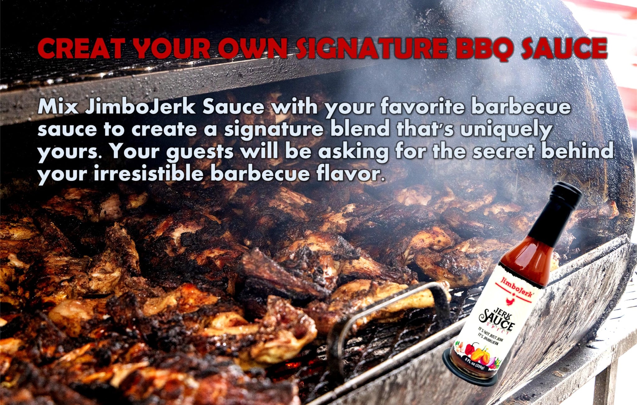 JIMBOJERK Caribbean Jerk Sauce.8oz.Your Beef. Chicken, Seafood, Pork, Vegetables & Favorite Foods Will Thank You For It. Enhance Your