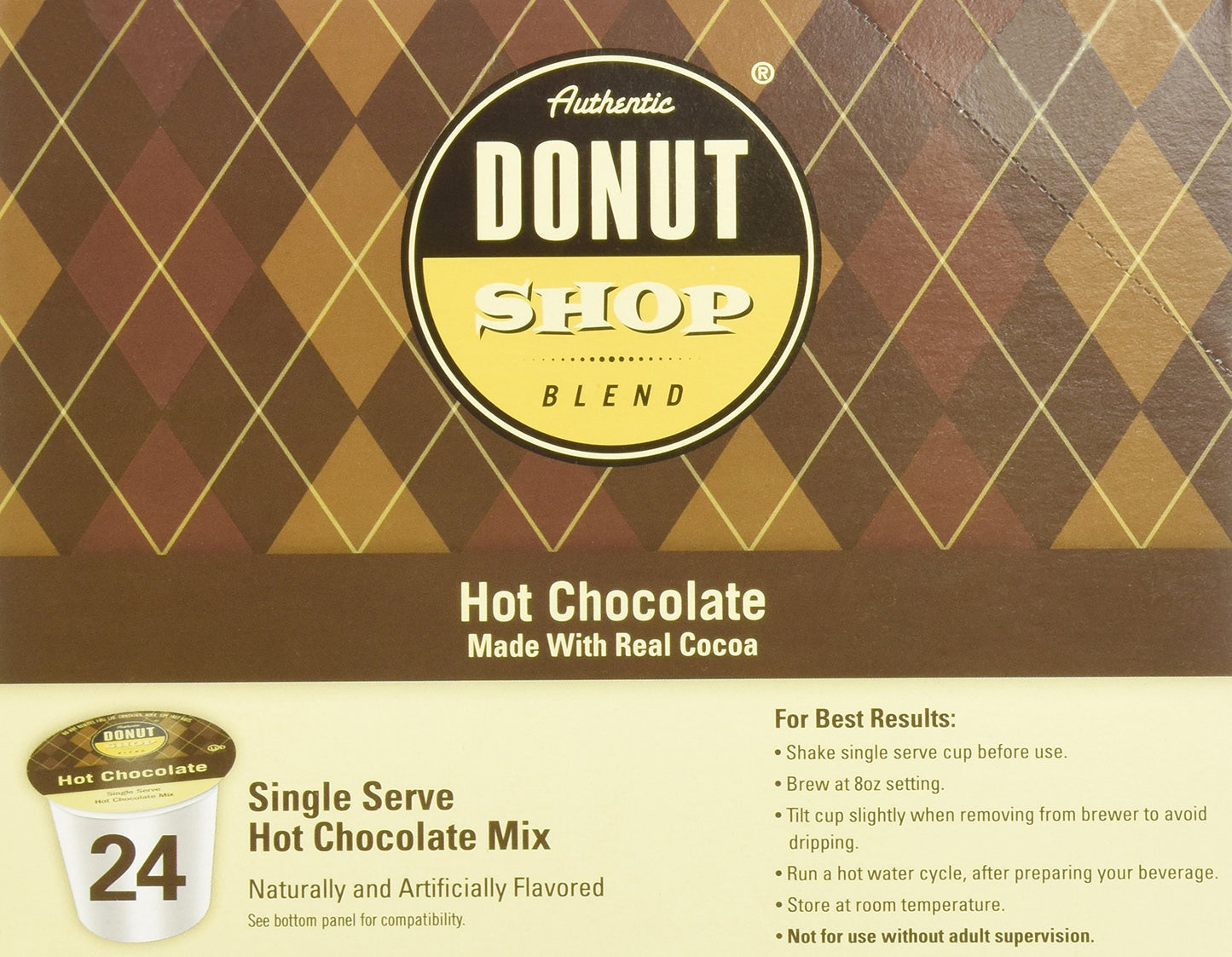 Donut Shop Blend Indulgent Beverages Hot Chocolate, 24 Count