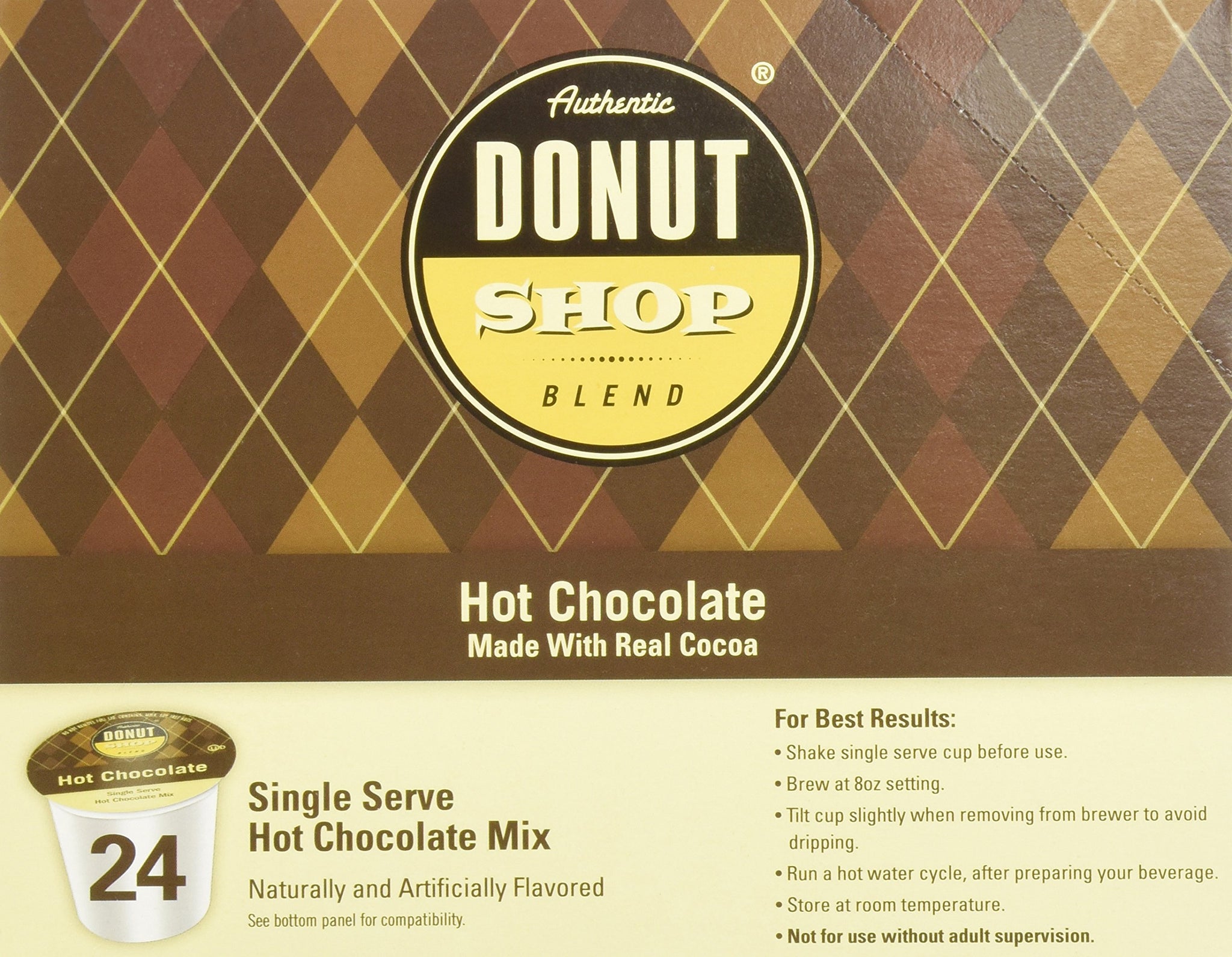 Donut Shop Blend Indulgent Beverages Hot Chocolate, 24 Count