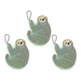 Kikkerland Reusable Sloth Scrub Sponge - Cleaning Supplies for Kitchen, Home Essentials - Fun Gifts for Kids & Adults - Set of 3