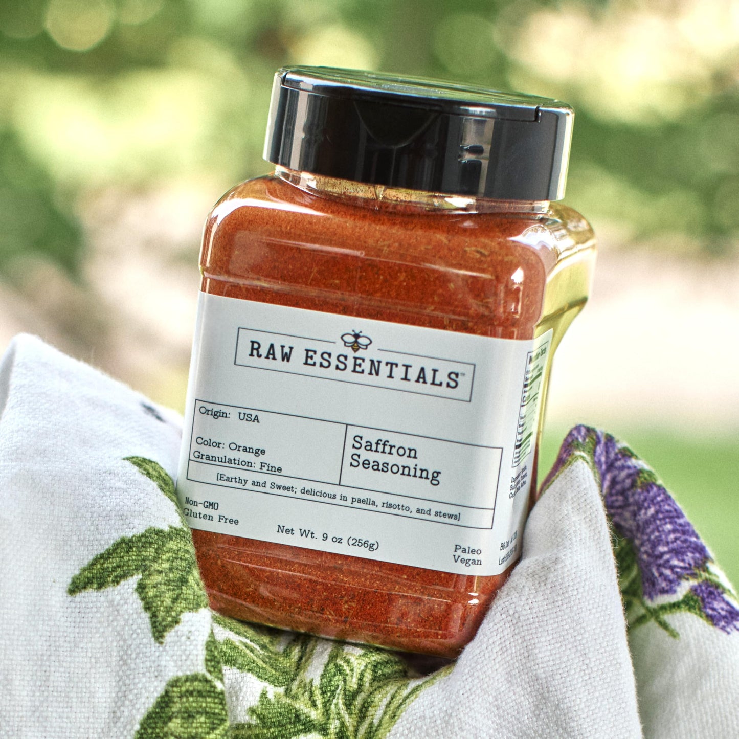 Raw Essentials Saffron Seasoning - Earthy and Sweet - Delicious in Paella, Risotto, and Stews - Luxurious Non GMO, Gluten Free, Paleo and Vegan Blend