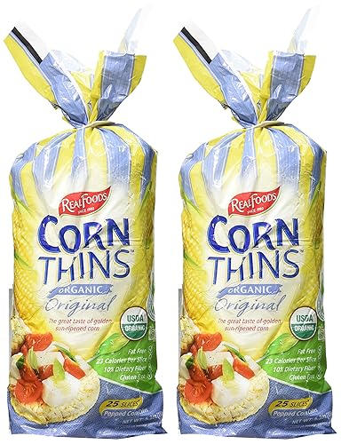 Real Foods Original Organic Corn Thins, 5.3 oz, 2 pk