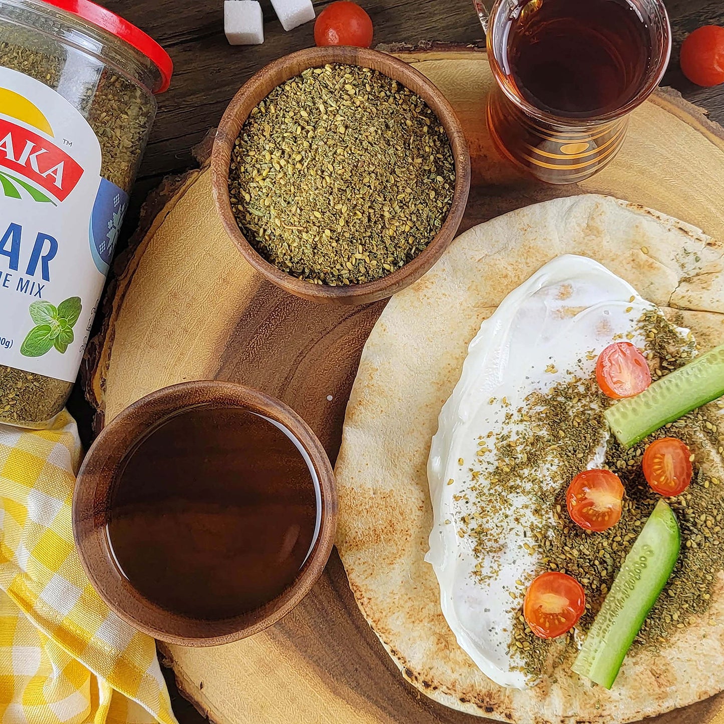 Baraka Zaatar Spice Seasoning Blend | Middle Eastern Dry Herb Mix for Bread Dips, Snacks, Mediterranean Dressings, Condiments, Baking, Salads, Hummus