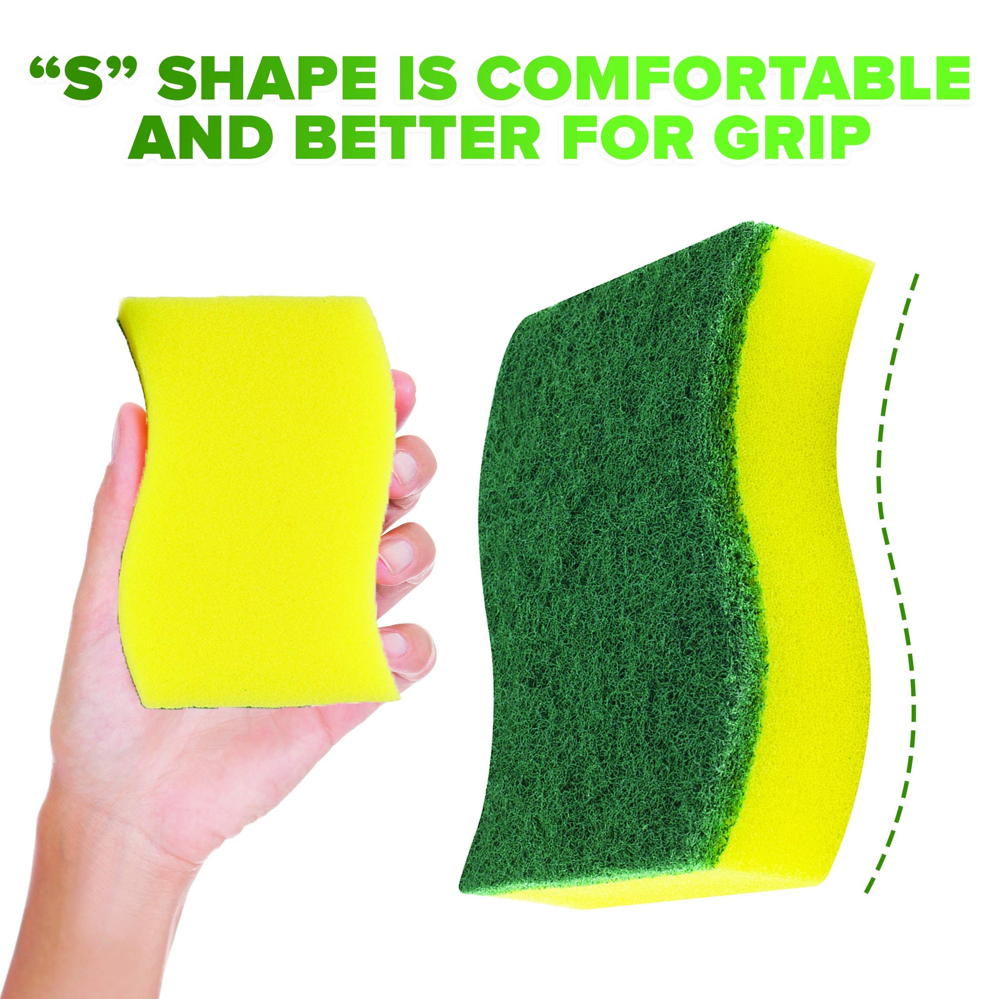 (24 Pack) Heavy Duty Scrub Sponges by SCRUBIT - Kitchen Dish, Sink and Bathroom Cleaning Scrubber Sponge - with Non-Smell Scouring Pad [New Packaging]