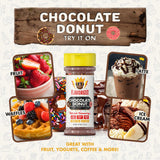 Chocolate Donut Topper Seasoning Mix by Flavor God - Zero Calorie Seasoning for Ice Cream, Donuts, Coffee, Cookies, Popcorn, Pancakes, & Snacks - Low