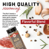 The Rub Seasoning for Steaks, Burgers, Fish, Chicken, and Veggies 10oz 2-pack, A Seasoning Blend of Zesty Garlic Pepper, Rich With Exotic Porcini