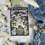 Bones Coffee Company White Rabbit, White Chocolate Flavored Coffee, Medium Roast Low Acid Arabica Beans Compatible with Auto drip and French Press