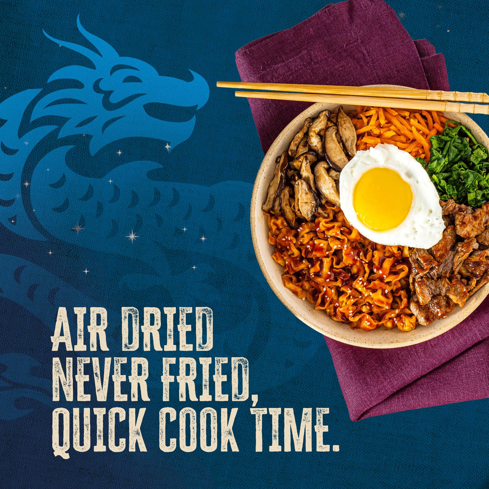 Blue Dragon Korean BBQ Saucy Noodles - 4.2oz (Pack of 6) - Knife Cut Thick Noodles w/Korean BBQ Sauce & Sesame Seed Garnish - Quick & Easy Meal