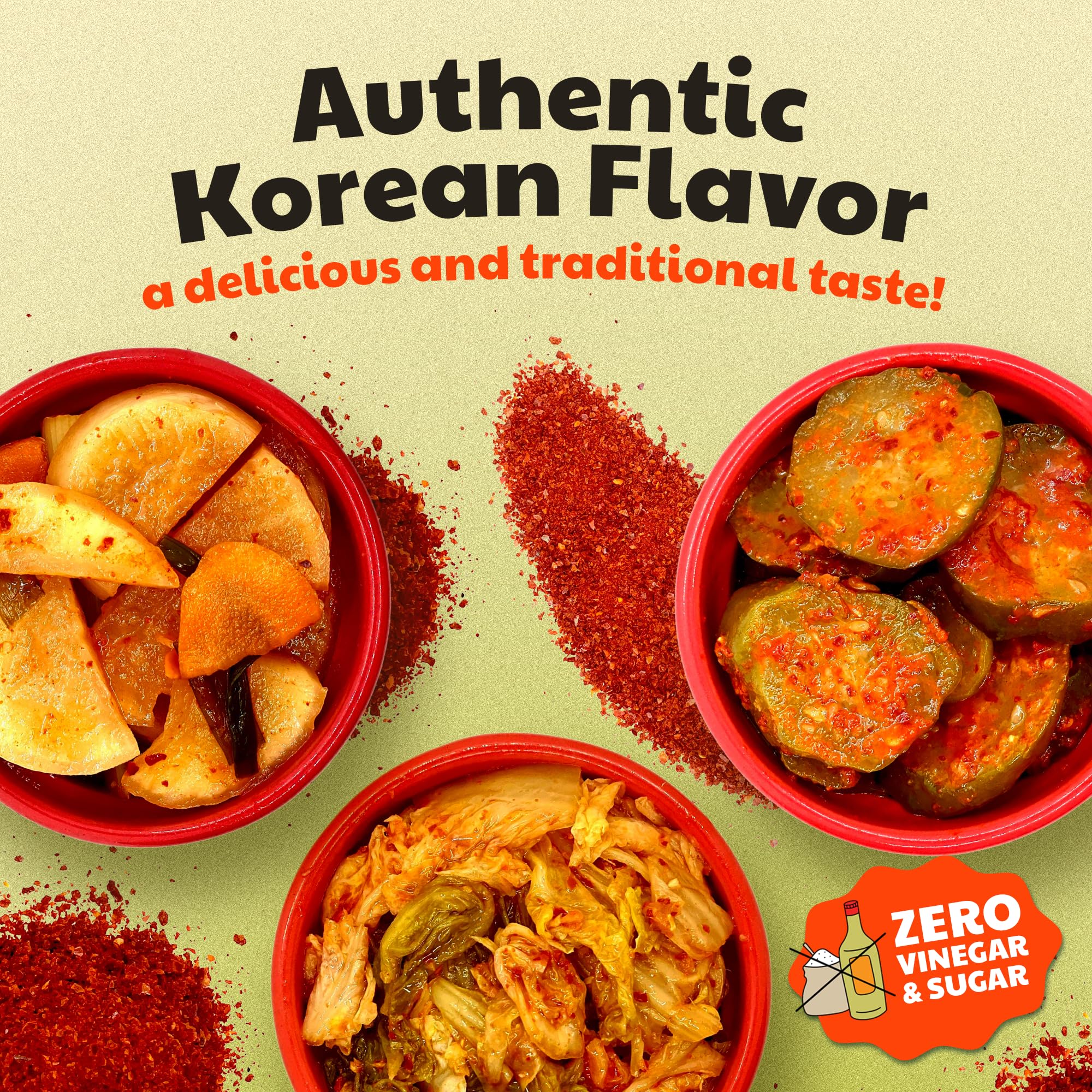 Olive My Pickle Fermented Kimchi Variety Pack - 48 oz | 3 Pack Classic, Cucumber Kimchi & Daikon Radish Kimchi | Napa Cabbage Fresh & Flavorful Korean