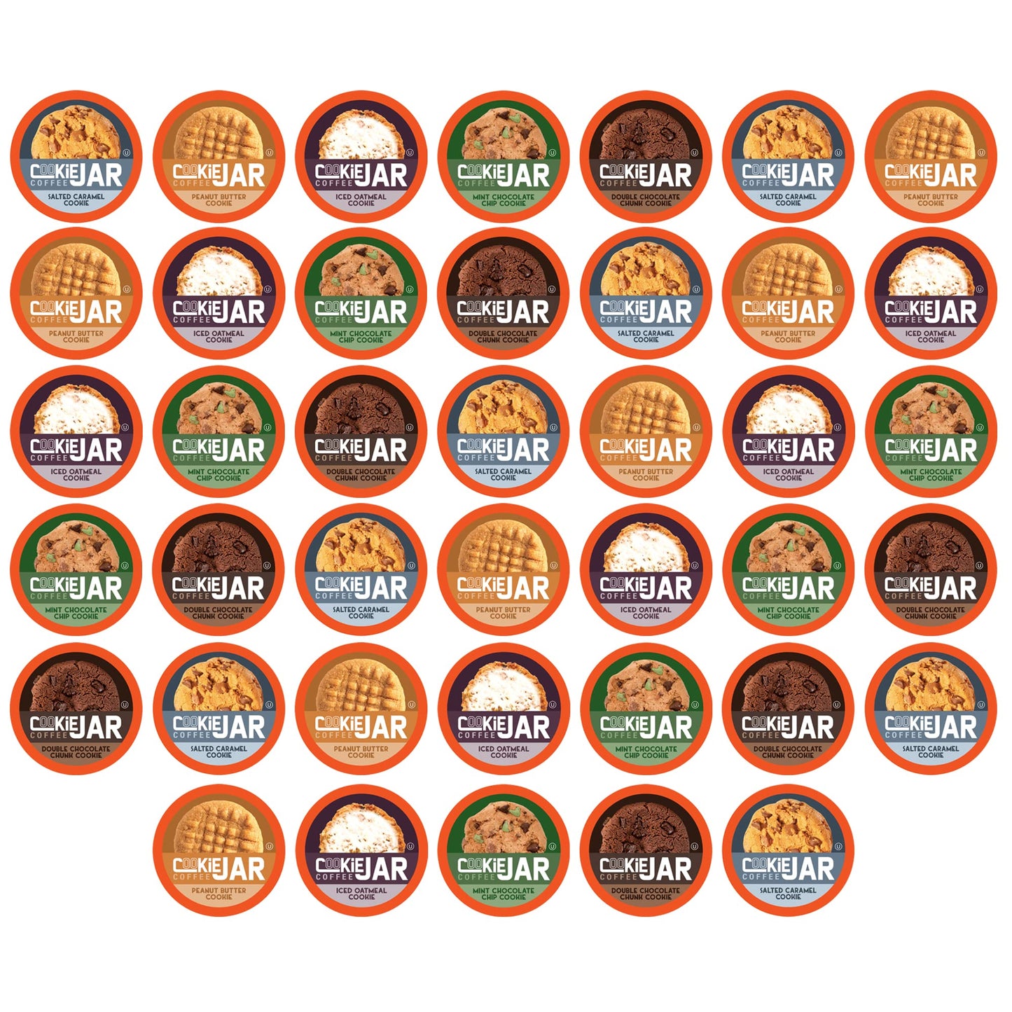 Cookie Jar Assorted Flavored Coffee Pods for Keurig K Cup Brewers, 40 Count Variety Pack - Flavored Coffee Sampler with Multiple Delicious Options