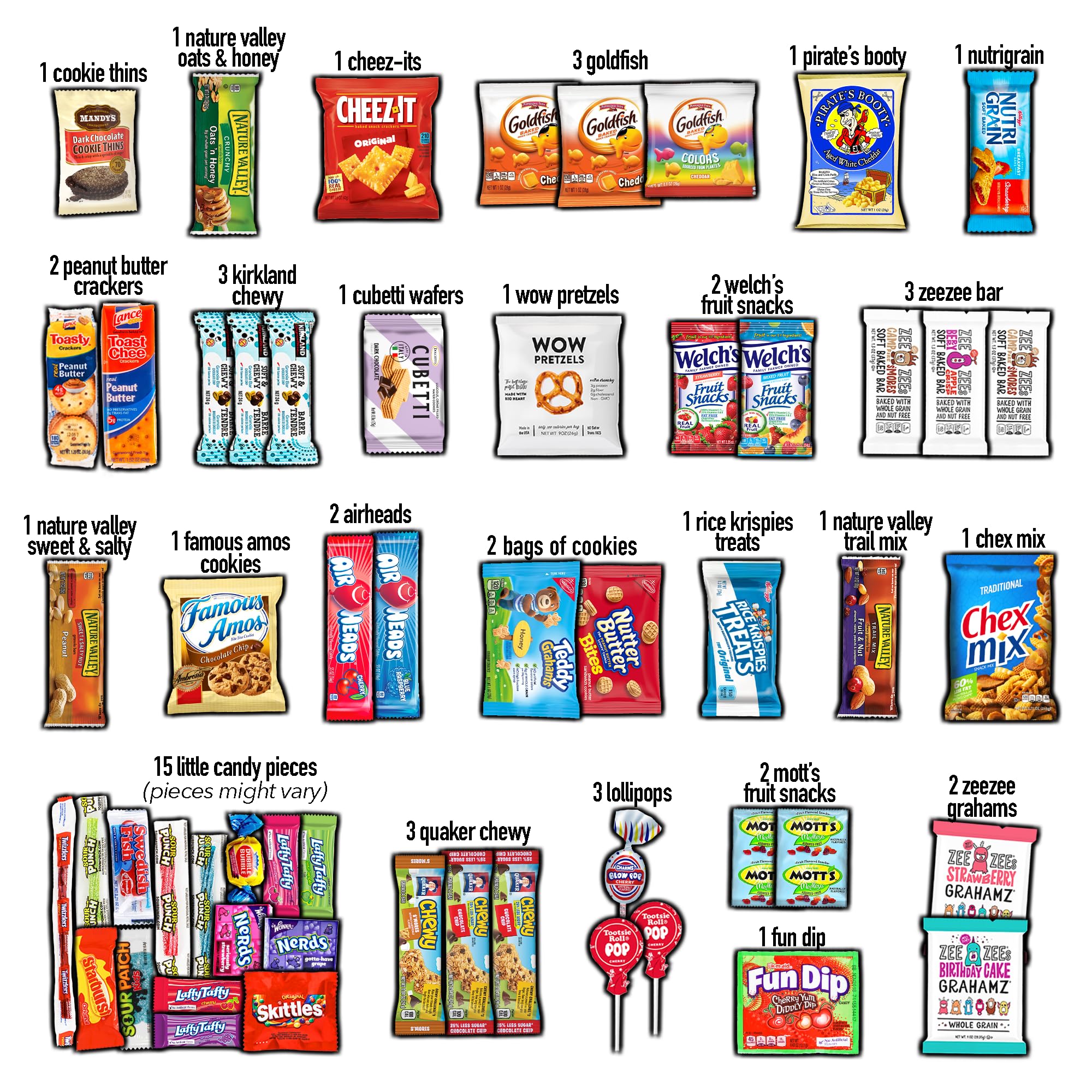 CRAVEBOX Snacks Box Variety Pack Care Package (55 Count) Treats Gift Basket Adults Kids Grandkids Guys Girls Women Men Boyfriend Birthday Cookies