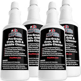 Commercial Grill and Oven Cleaner 32oz Concentrate 4pk. Heavy-Duty Fast-Acting Degreaser Solution Removes Carbon, Grime, Burnt Food and Oil