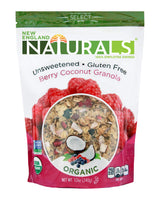 New England Naturals Organic Unsweetened Gluten-Free Berry Coconut Granola, 12 Ounce Pouch Berry Coconut High Fiber Omega-3 Granola Breakfast Cereal