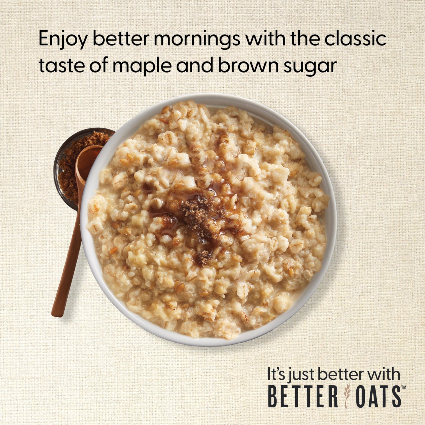 Better Oats Steel Cut Protein Oatmeal Packets, Maple and Brown Sugar Flavor with Flax Seeds and Whole Grains, Quick-Cooking Breakfast, Box of 8
