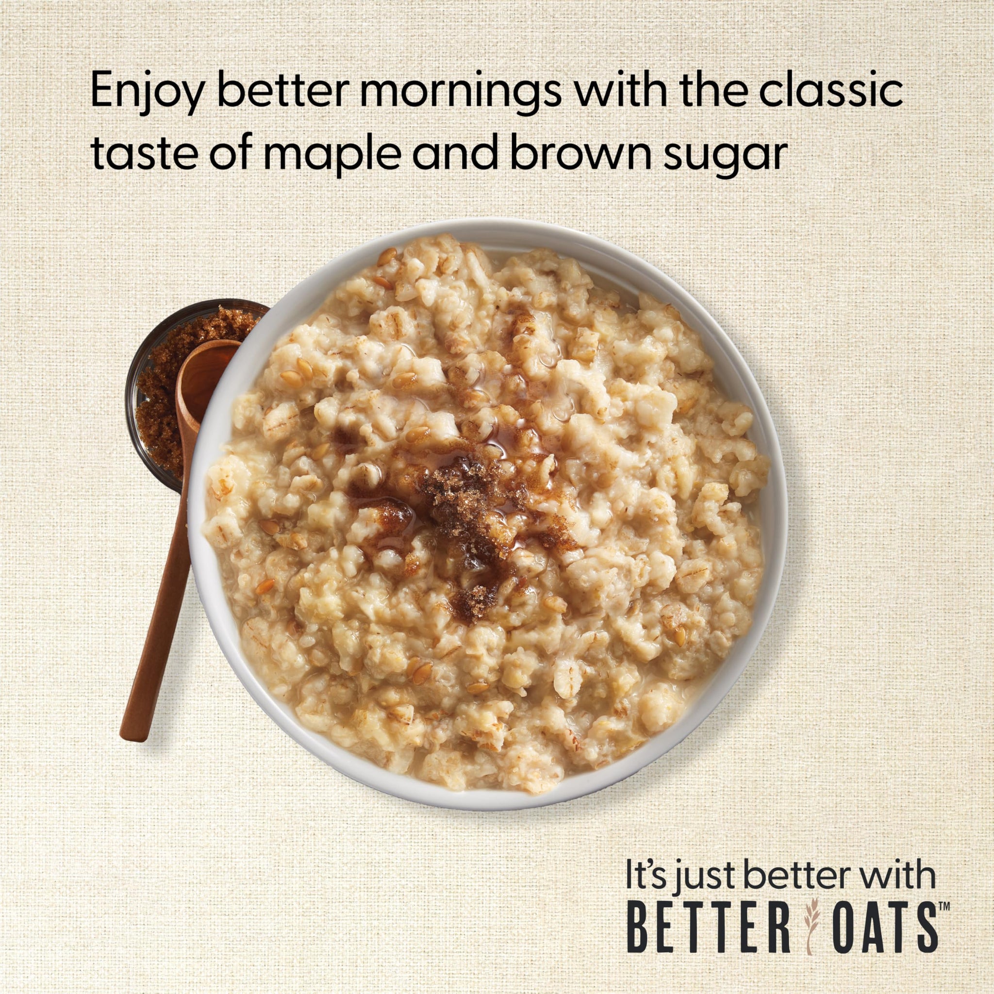 Better Oats Steel Cut Protein Oatmeal Packets, Maple and Brown Sugar Flavor with Flax Seeds and Whole Grains, Quick-Cooking Breakfast, Box of 8