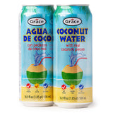 Grace Coconut Water Can with Real Coconut Pieces - 2 Pack 500ml - Agua de Coco