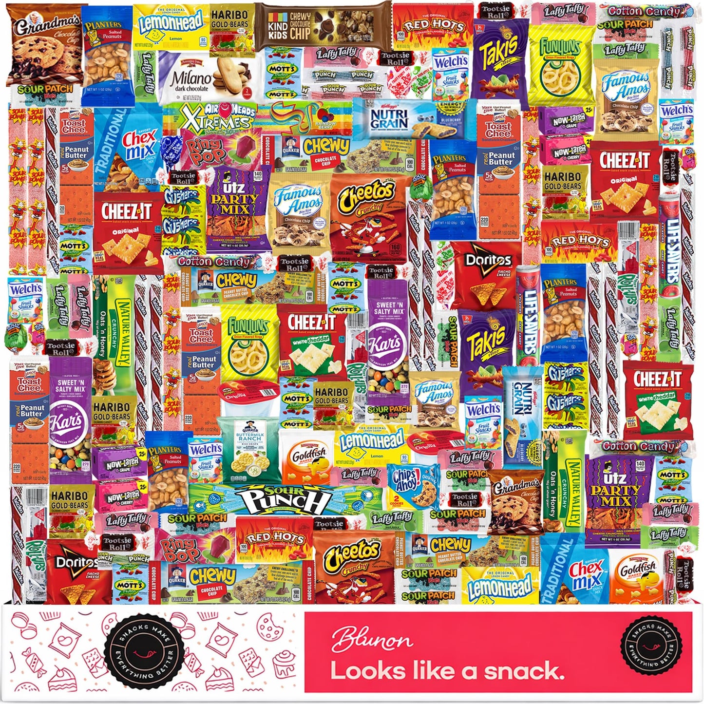 Snack Box Care Package - Snacks Variety Pack Gift - Chips, Candy, Cookies, Crackers Bulk Assortment (160 Count)