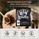 Leiva’s Medium Roast Espresso Ground (8oz), Freshly Roasted, Micro-Lot Guatemalan Coffee Beans - Don Armando Espresso Coffee Ground w/Chocolate