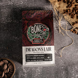 Bones Coffee Company Dragon's Lair - Dark Roast Coffee - Whole Bean - Low-Acid Arabica Coffee Beans - South/Central America and Indonesia Grown