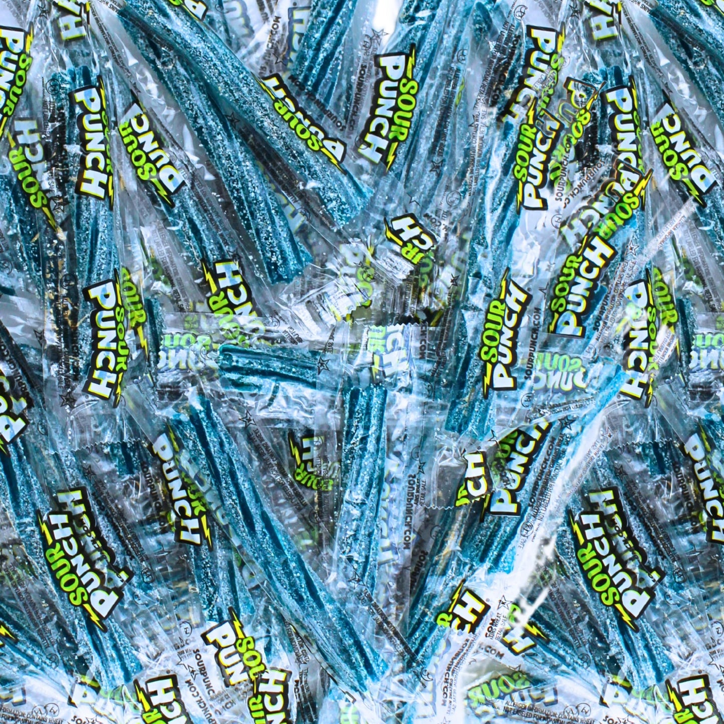 Mini Blue Sour Straws- Bulk Blue Raspberry Sour Power Patch Straw Bites (1 Pound)
