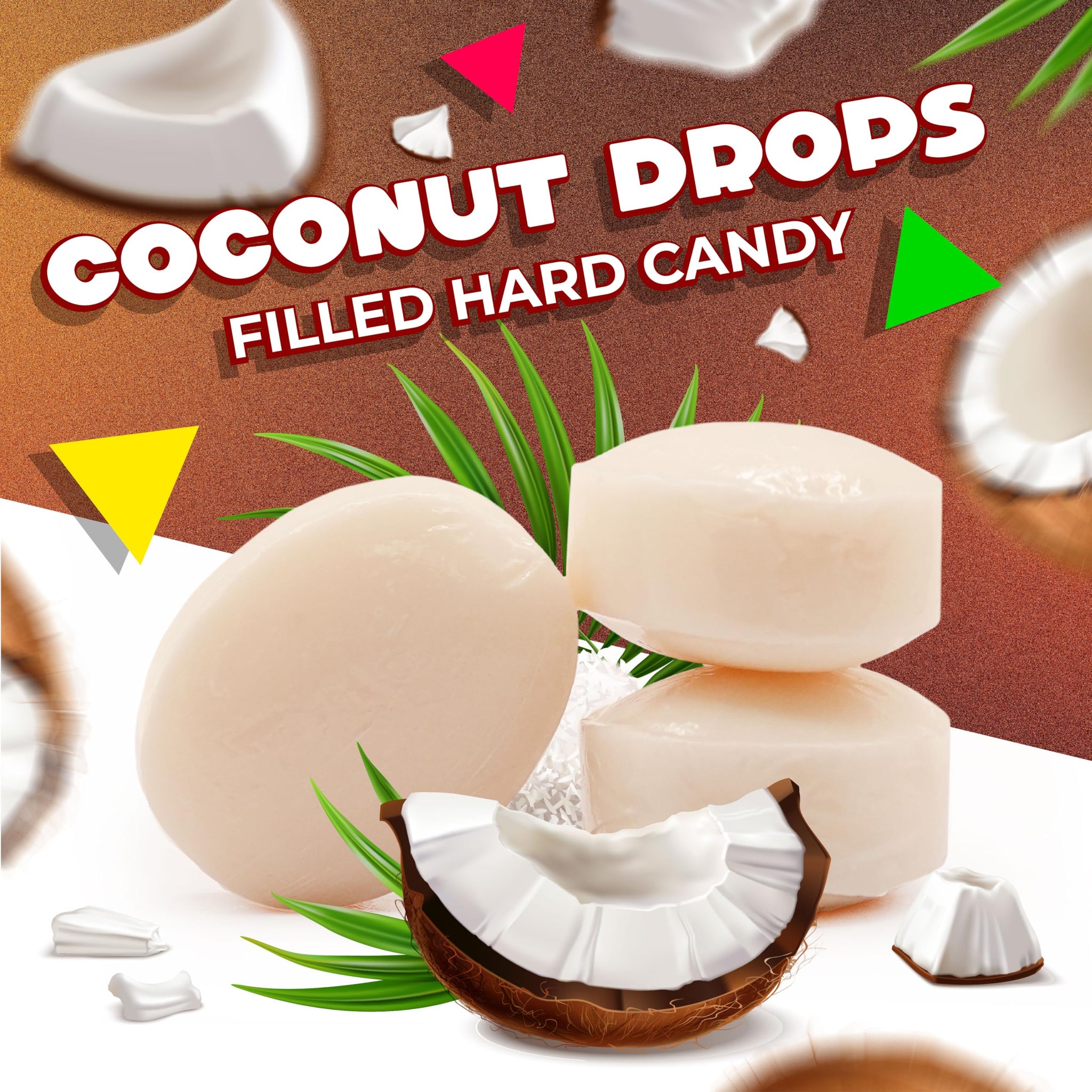 Coconut Candy | 1 Pound Bag - 90 Count | Hard Candy Individually Wrapped | Creamy Filling | Tropical Treat for Snacking, Office Bowls, Gifting