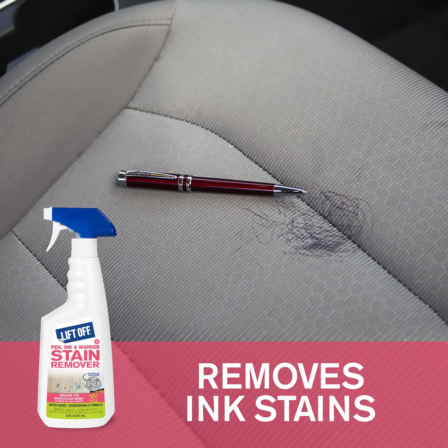Motsenbocker's Lift Off 40901 Pen, Ink & Marker Stain Remover - Removes Nail Polish, Makeup, and Dyes From Walls, Countertops, Tile, and More