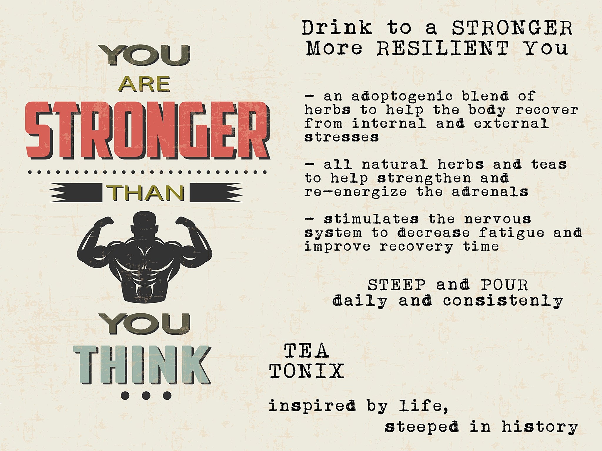 BE RESILIENT Tea with Ashwagandha, Holy Basil, and Eleuthero 60g (2.12oz) - Herbs to Help Recover from Stresses while Nourishing the Adrenals