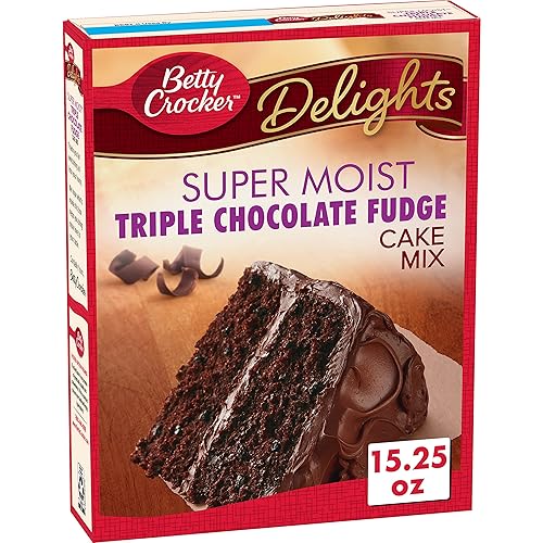 Betty Crocker, Supermoist Cake Mix, Triple Chocolate Fudge, 15.25oz Box (Pack of 6)