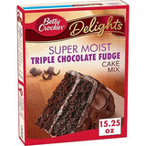 Betty Crocker, Supermoist Cake Mix, Triple Chocolate Fudge, 15.25oz Box (Pack of 6)