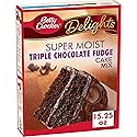 Betty Crocker, Supermoist Cake Mix, Triple Chocolate Fudge, 15.25oz Box (Pack of 6)