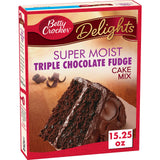 Betty Crocker, Supermoist Cake Mix, Triple Chocolate Fudge, 15.25oz Box (Pack of 6)