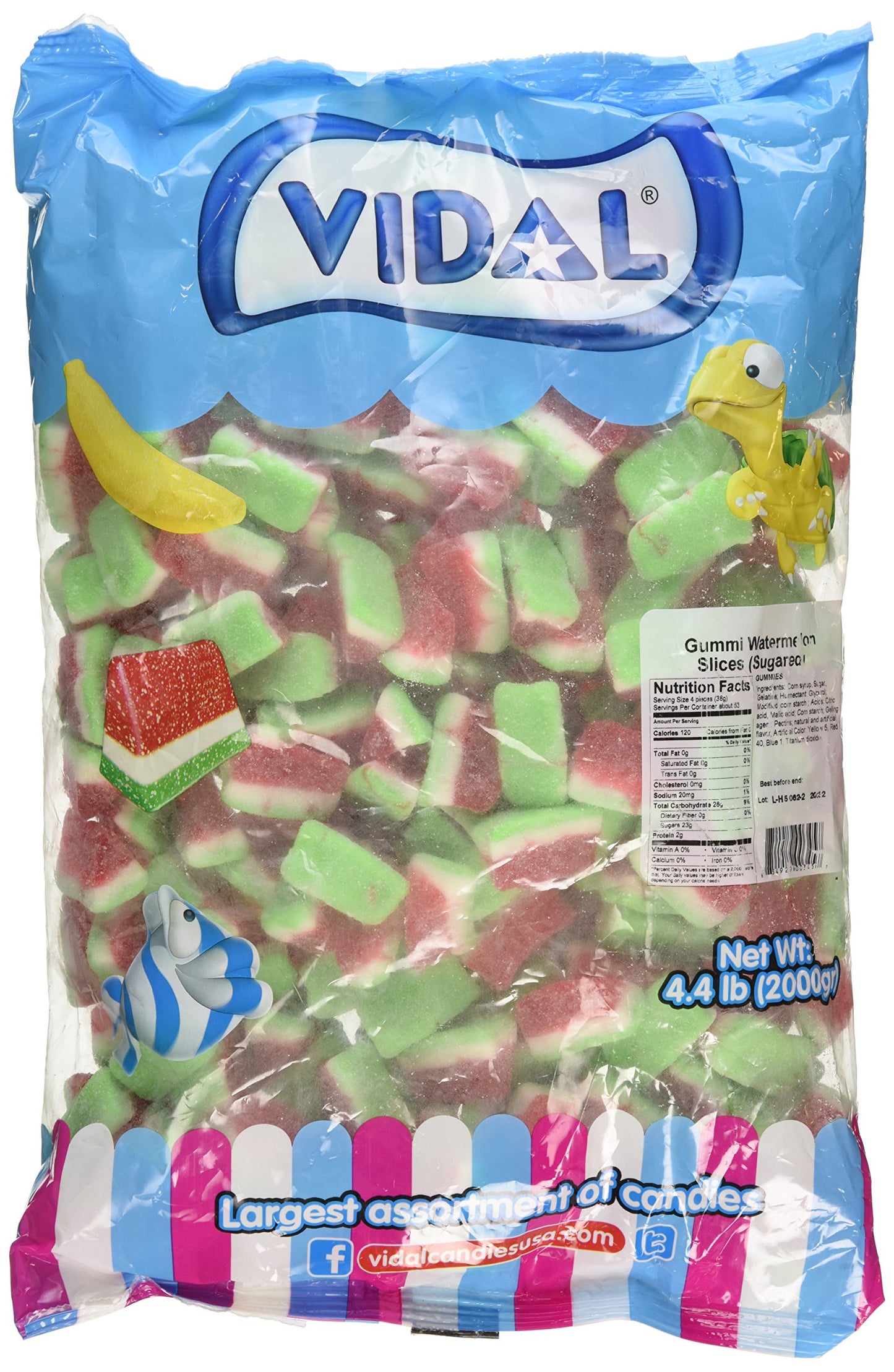 VIDAL CANDIES USA Gummi Watermelon Slice, 4.4 Pound