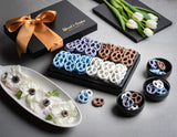Father's Day Yogurt Pretzel Gift Basket - 4 Flavor Gourmet Pretzel Assortment - Birthday Gift - Thank You, Sympathy, Kosher