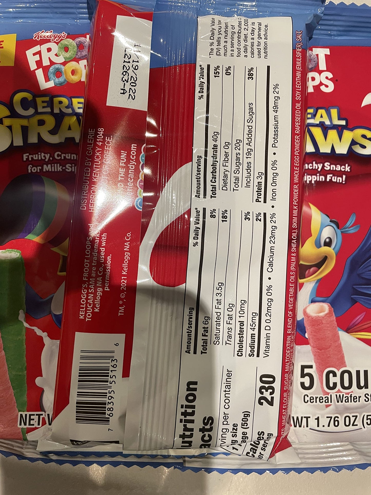 MIZO 2021 Kellogg's Cereal Straws Froot Loops Edible Breakfast Straw Alternatives for Milk, 90's Childhood Nostalgic Treat for Drinking and Eating