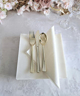 " OCCASIONS " Wedding Party Linen Feel White 13'' x 13'' Dinner Paper Napkins (120, Luncheon, Square Fold)