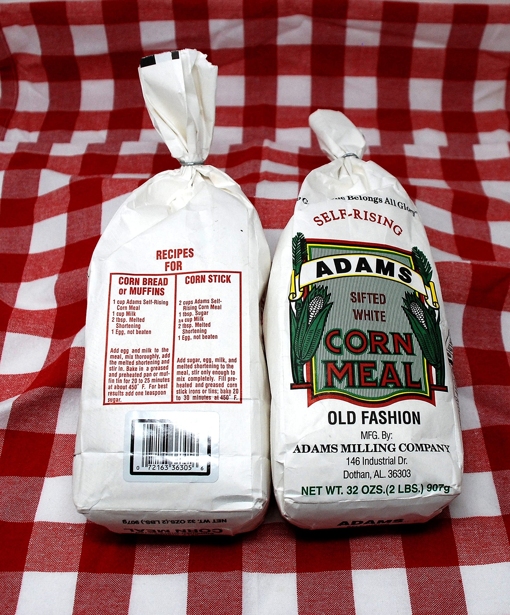 Adams Self-Rising Sifted White Cornmeal Old Fashion Cornmeal, 2-32 Ounce Packages