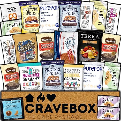 CRAVEBOX Gourmet Value Snack Box (Variety Pack) Care Package Specialty Private Label Healthy Variety Graduation