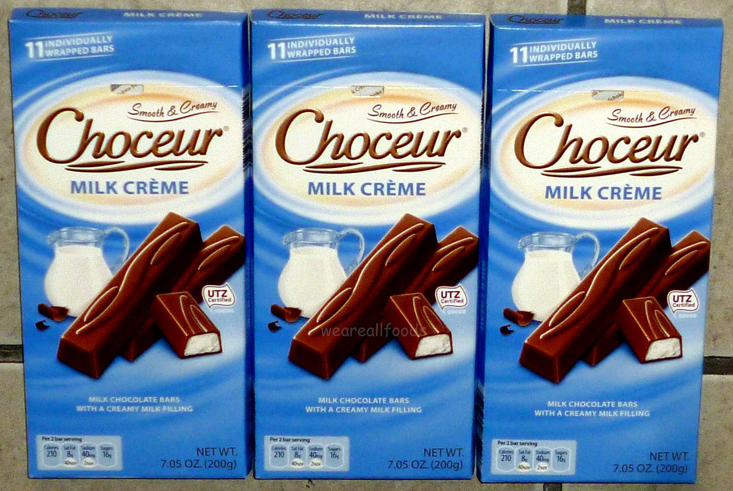 Choceur Milk Chocolate "Milk Creme" Bars Made in Germany, 7.05 Ounce (3 Pack)