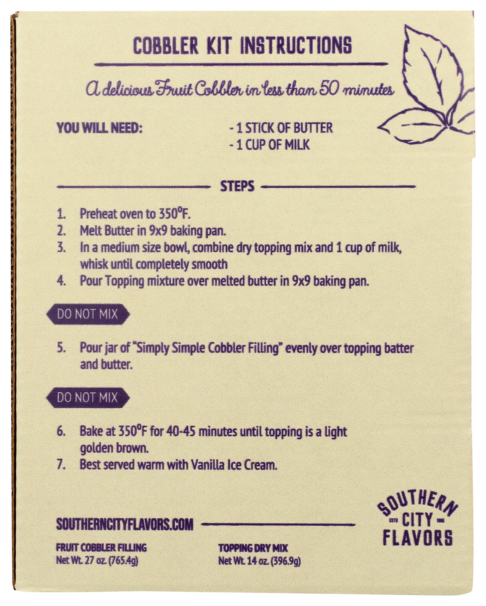 Southern City Flavors, Mix Cobbler Blackberry, 27 Ounce
