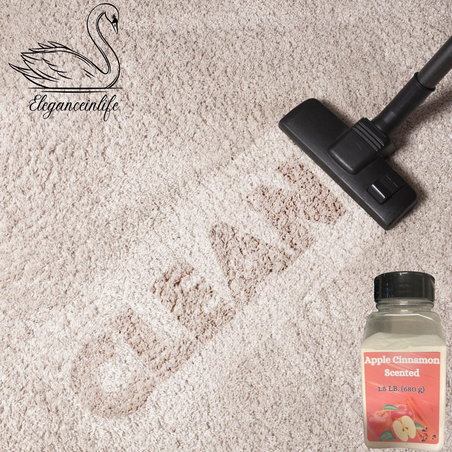 Eleganceinlife Apple Cinnamon-Scented Carpet and Room Deodorizer With Baking Soda 1.5 LB (680g) Each Pack of 2