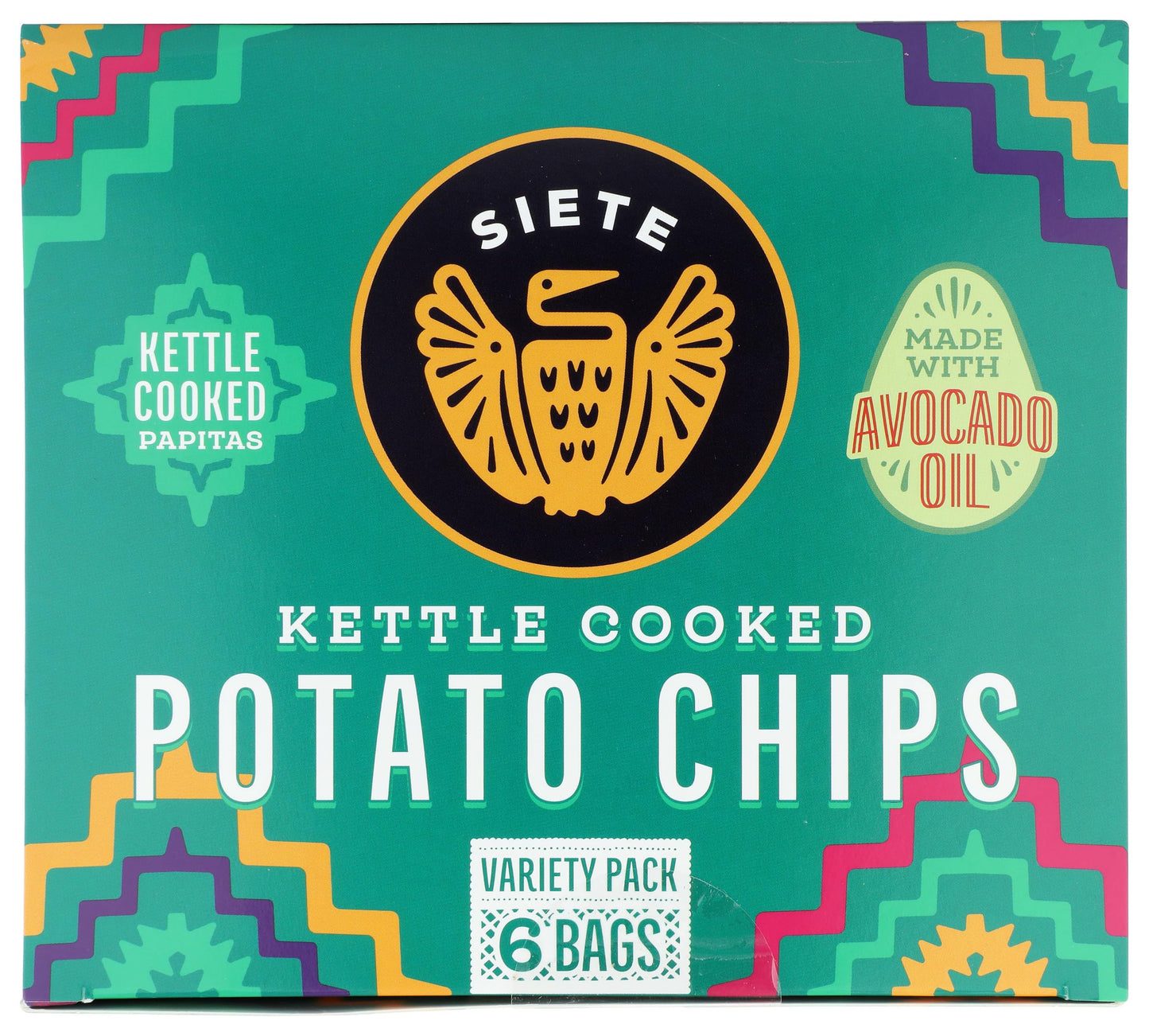 Siete Family Foods Kettle Cooked Potato Chips Variety Pack 6pk, 9 OZ