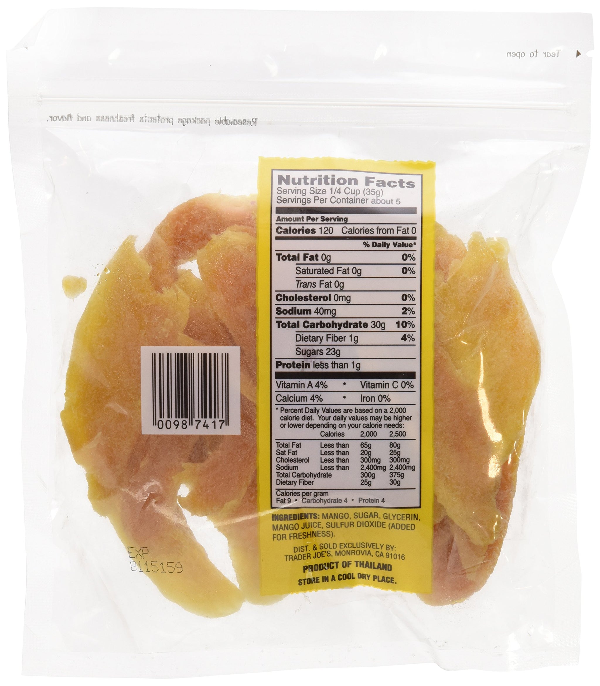 Trader Joe's Dried Fruit Soft and Juicy Mango (Pack of 3)