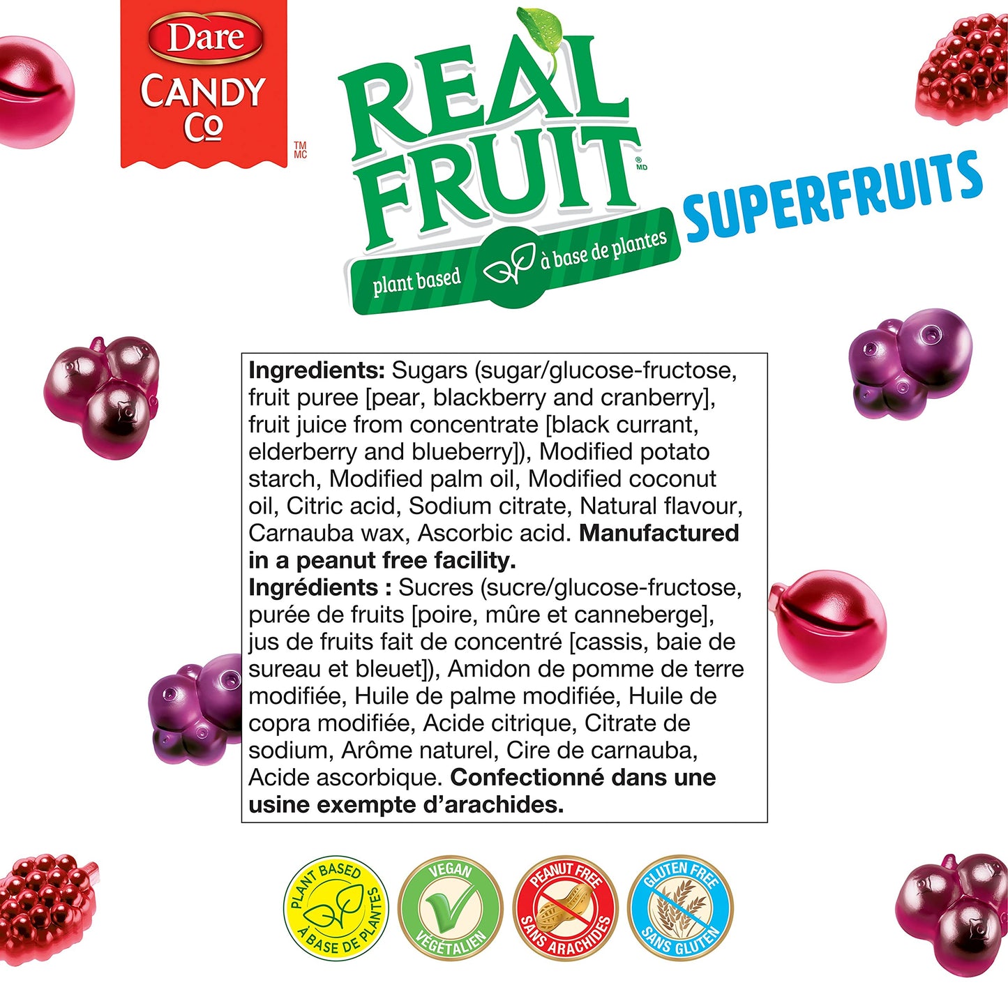 Dare RealFruit Superfruits Gummies, 350g/12.34oz., (Imported from Canada)