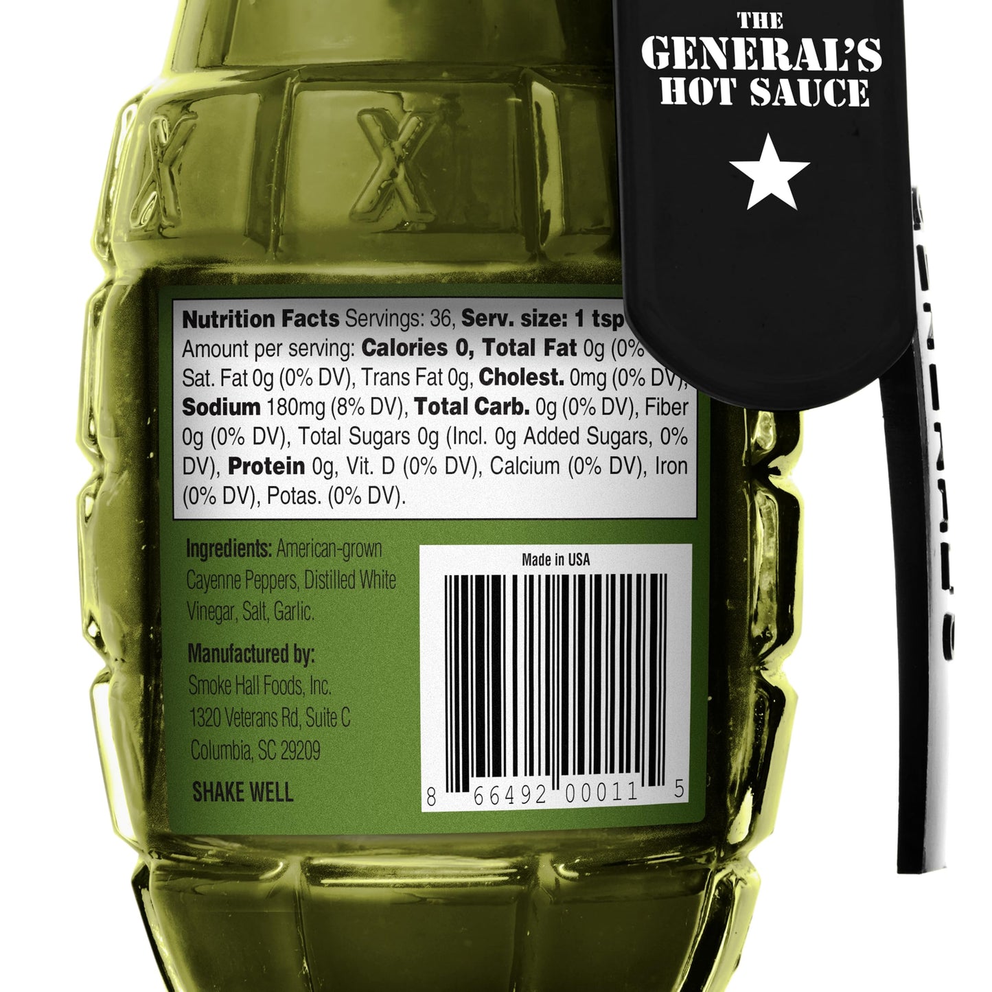 The General's Hot Sauce, Grunt Green, 2/5 Heat Rating, 6 oz